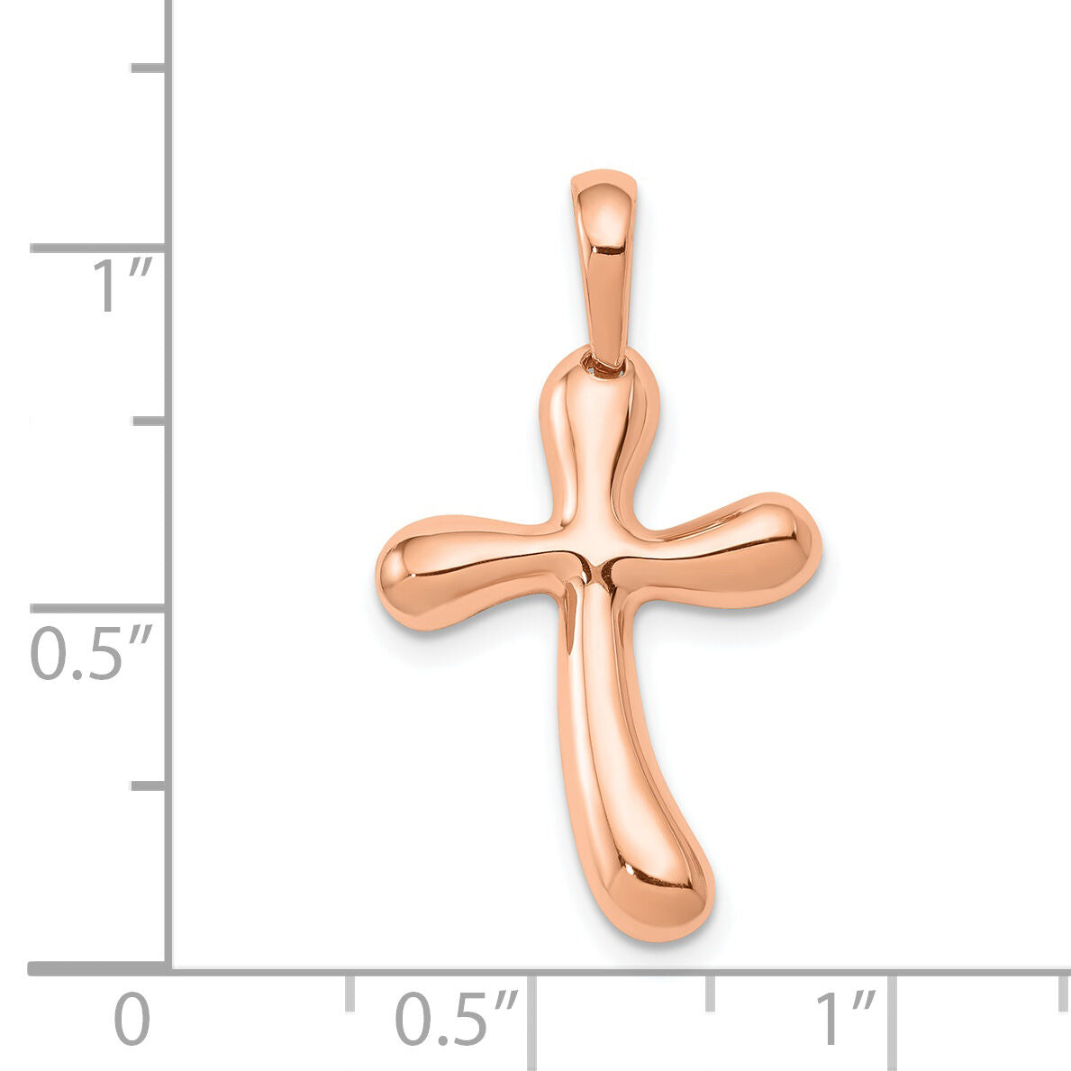 14k Rose Gold Freeform Cross Pendant-K1166