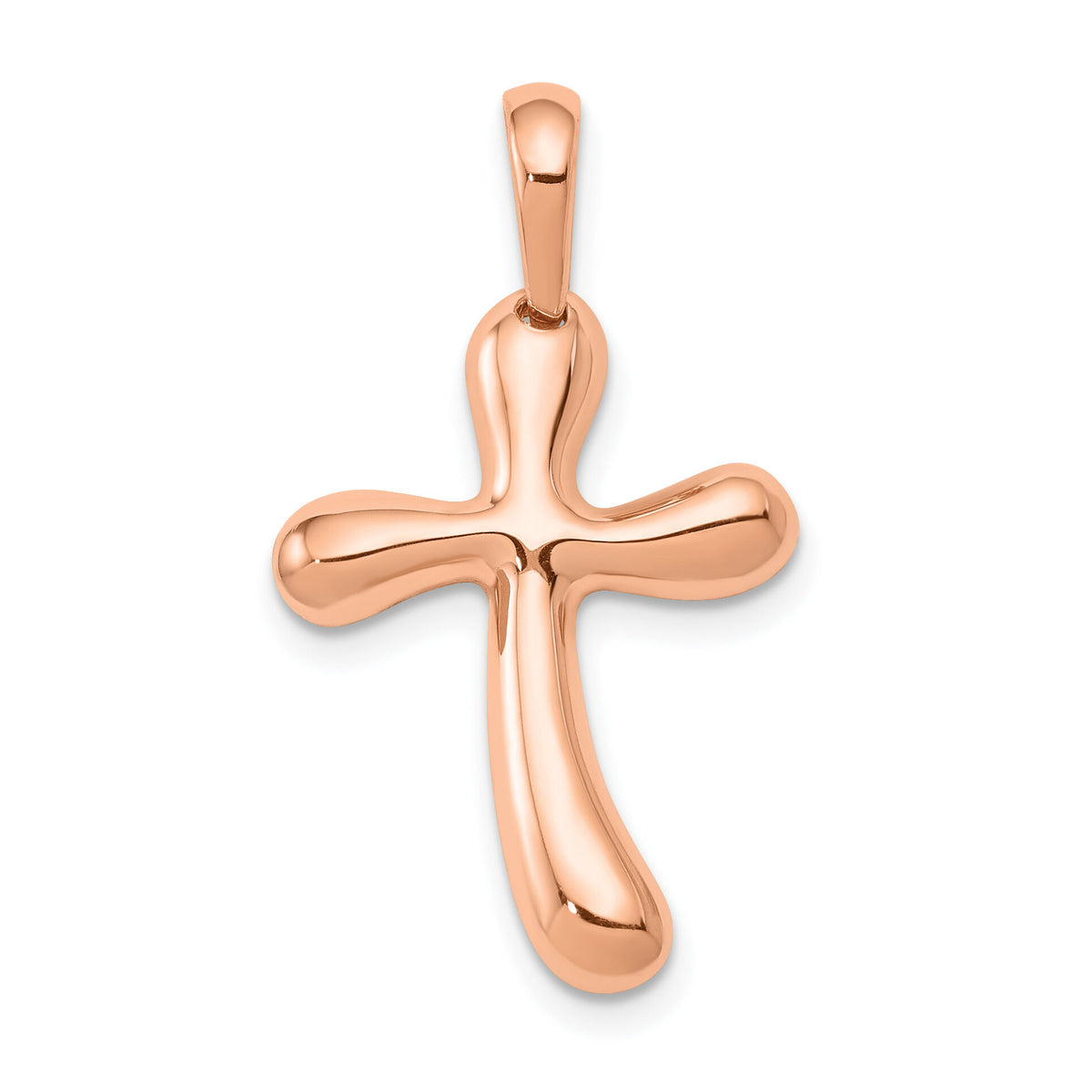 14k Rose Gold Freeform Cross Pendant-K1166