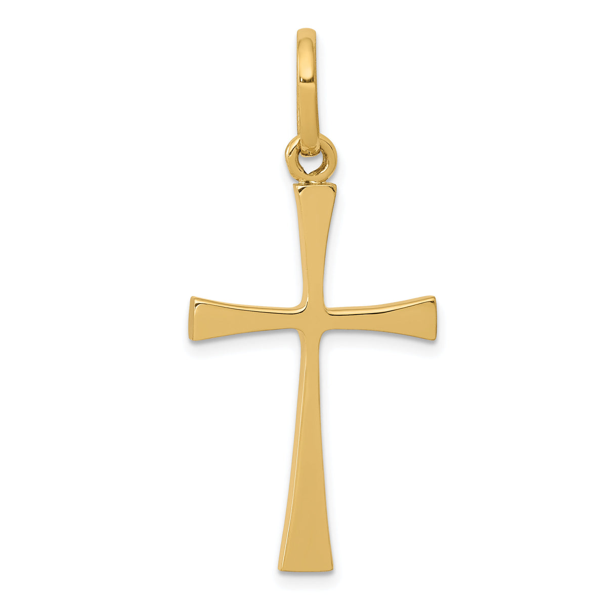 14k Polished Cross Pendant-K1167