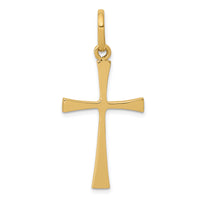 14k Polished Cross Pendant-K1167