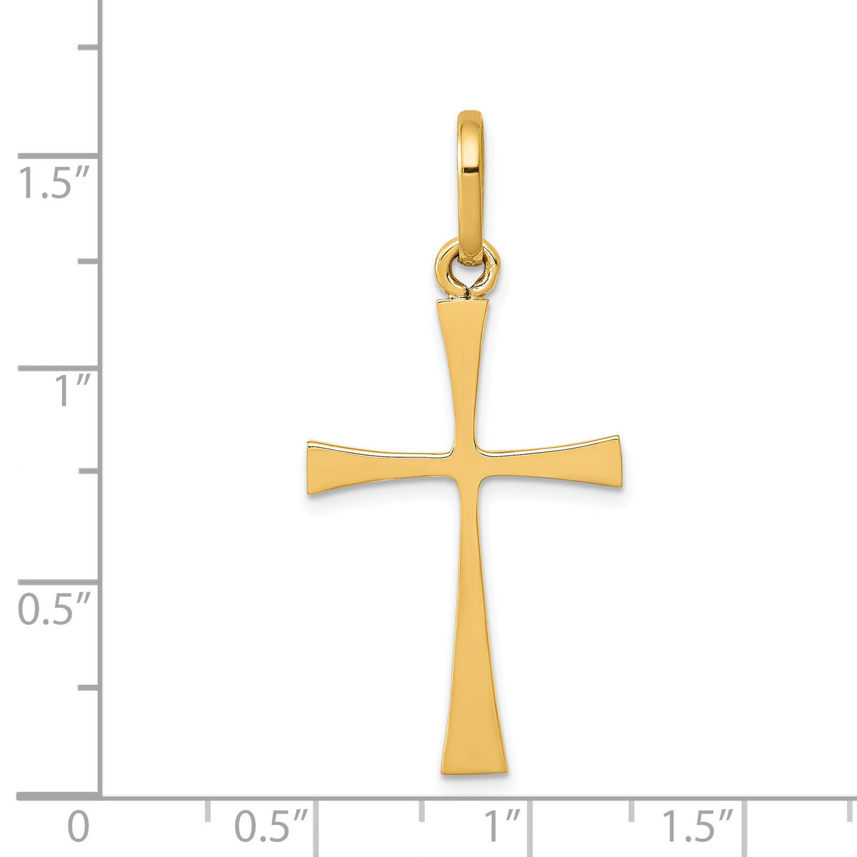 14k Polished Cross Pendant-K1167