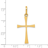 14k Polished Cross Pendant-K1167