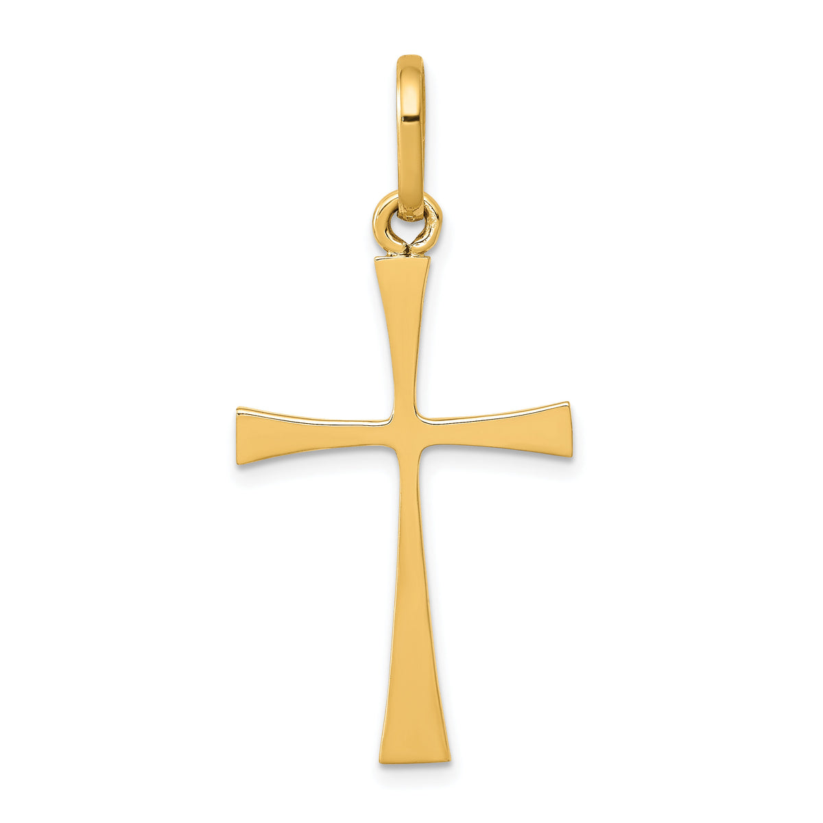 14k Polished Cross Pendant-K1167