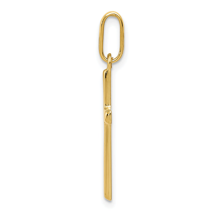 14k Hollow Cross Pendant-K1171