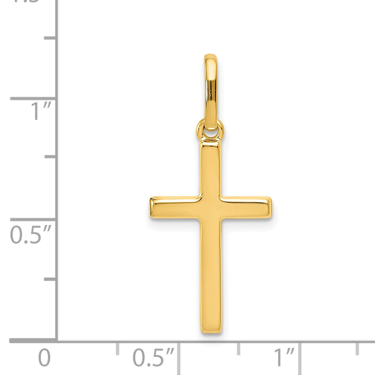 14k Hollow Cross Pendant-K1171