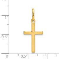14k Hollow Cross Pendant-K1171
