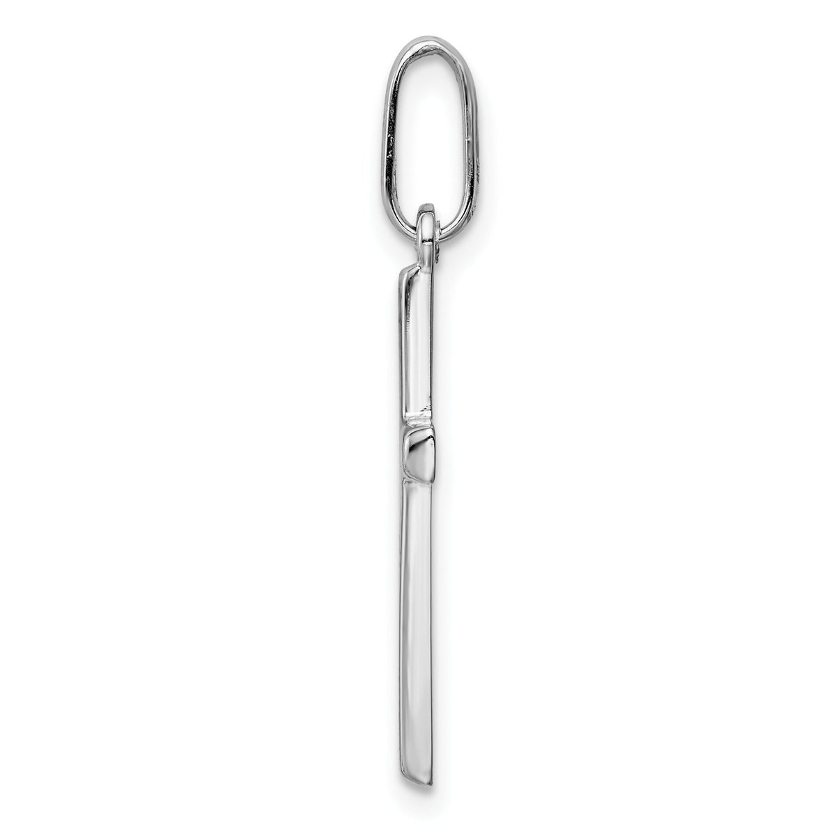 14k White Gold Hollow Cross Pendant-K1172