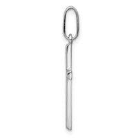 14k White Gold Hollow Cross Pendant-K1172
