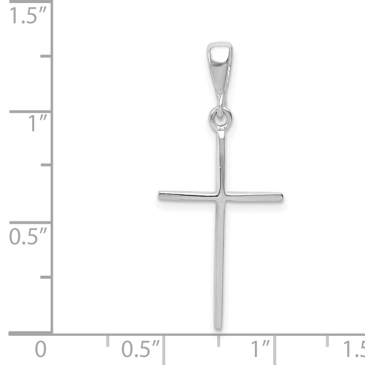 14k White Gold Cross Pendant-K1173
