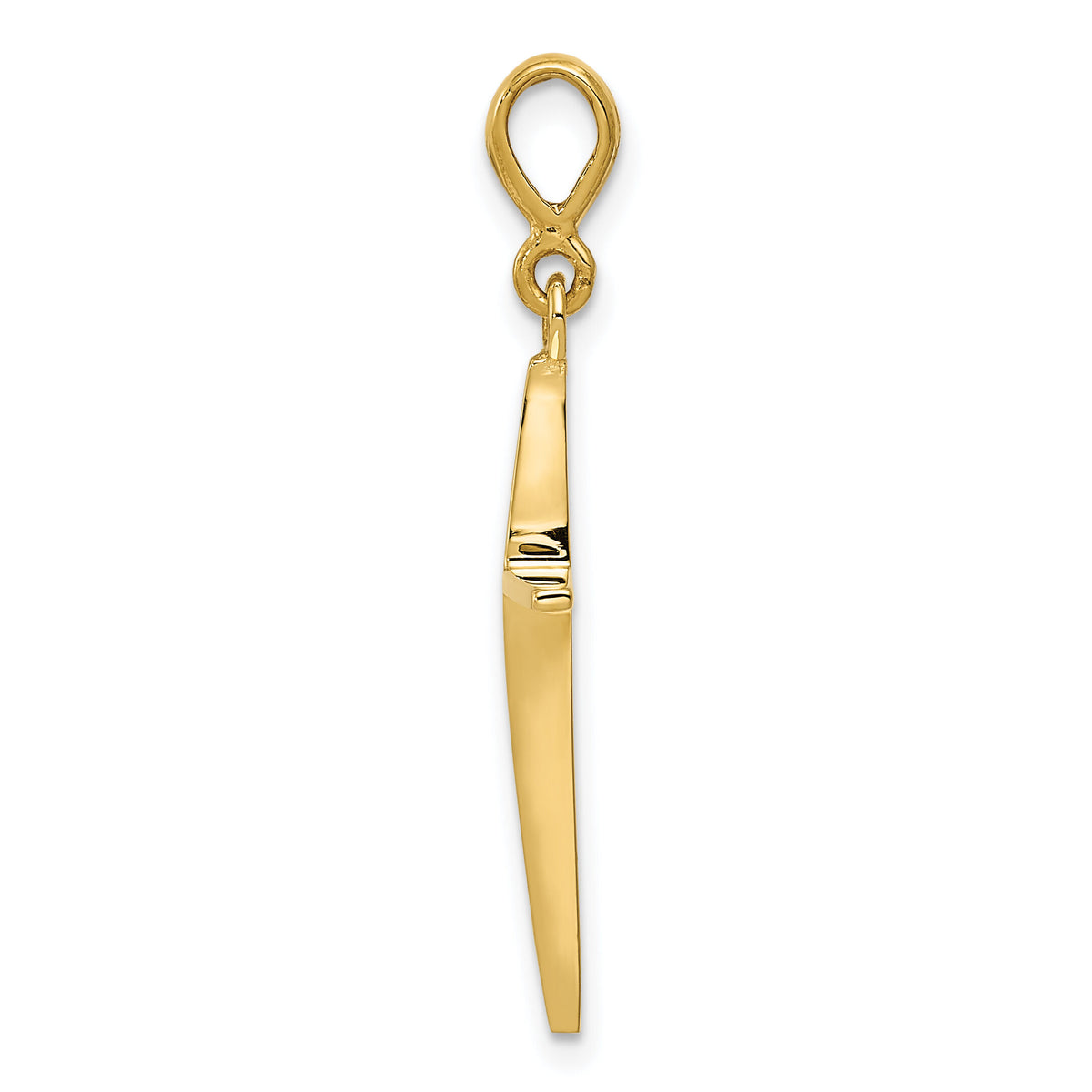 14k Polished Cross Pendant-K1174