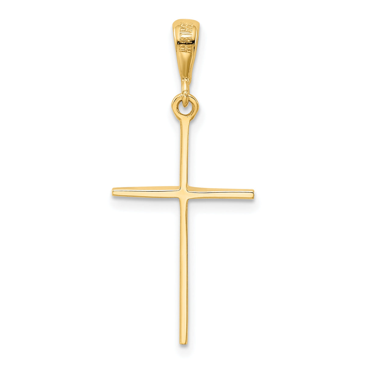 14k Polished Cross Pendant-K1174