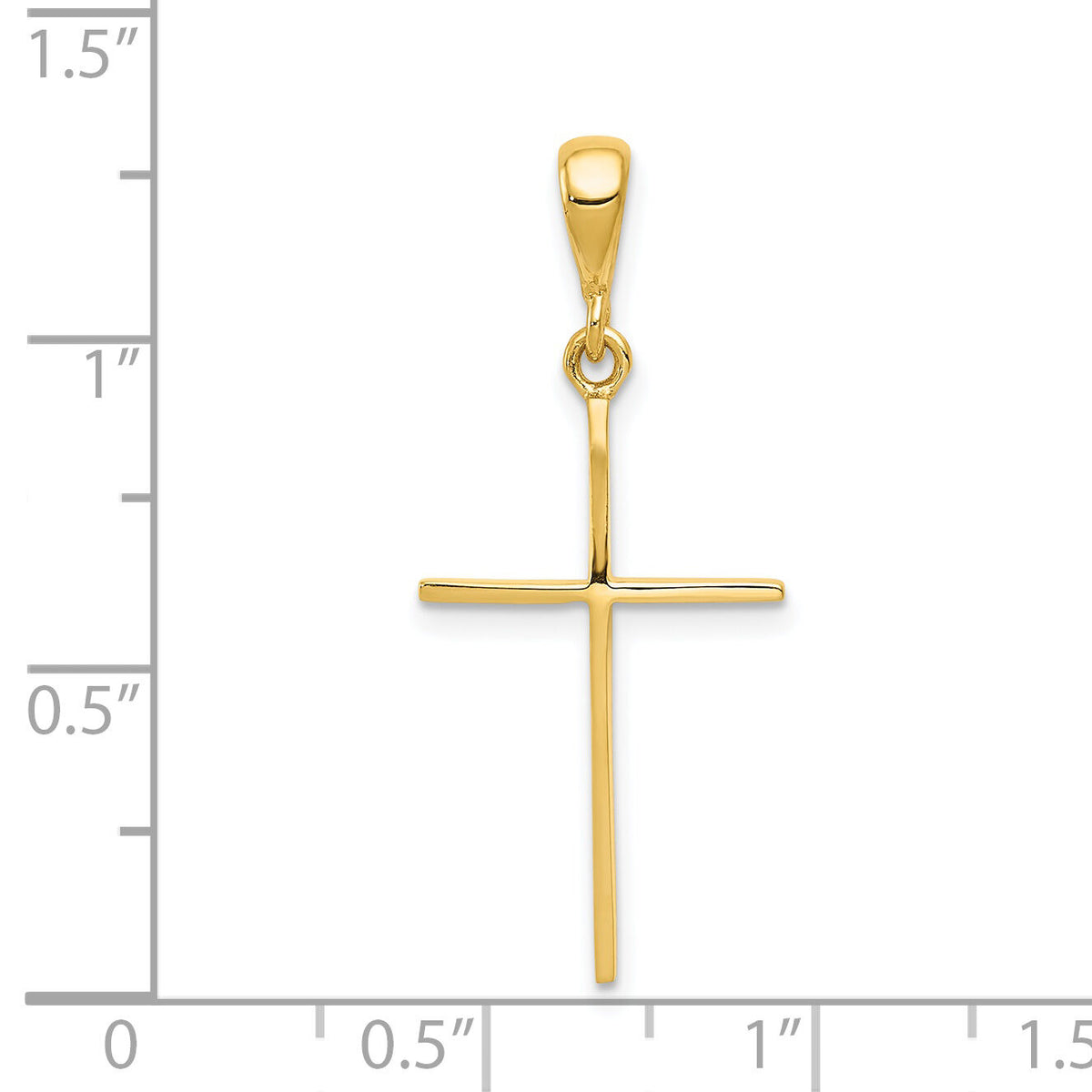 14k Polished Cross Pendant-K1174
