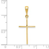 14k Polished Cross Pendant-K1174