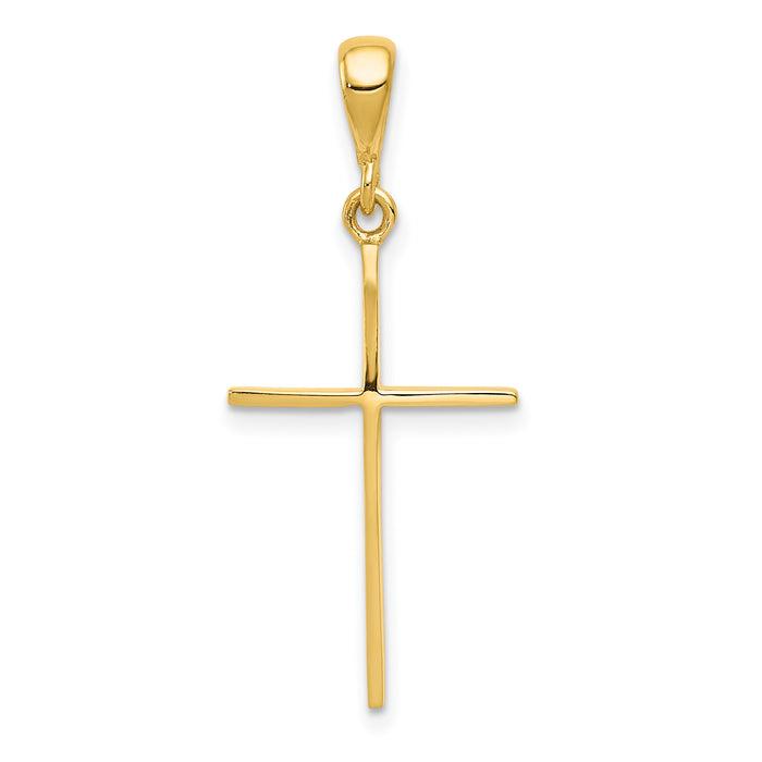 14k Polished Cross Pendant-K1174