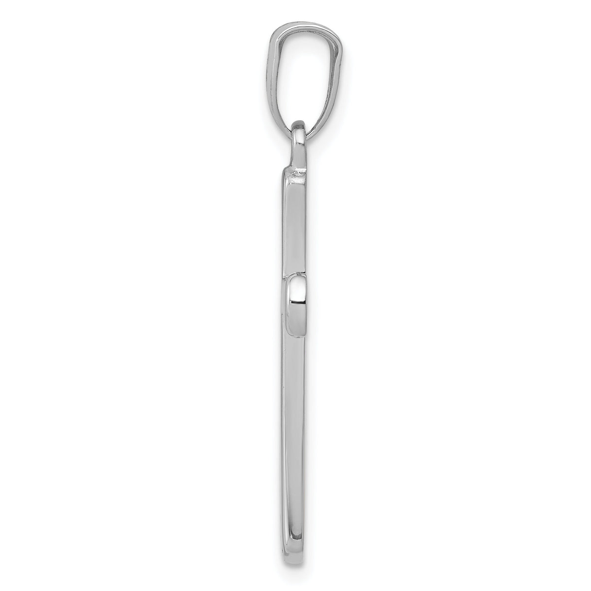 14k White Gold Hollow Cross Pendant-K1182