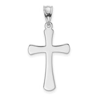 14k White Gold Hollow Cross Pendant-K1182