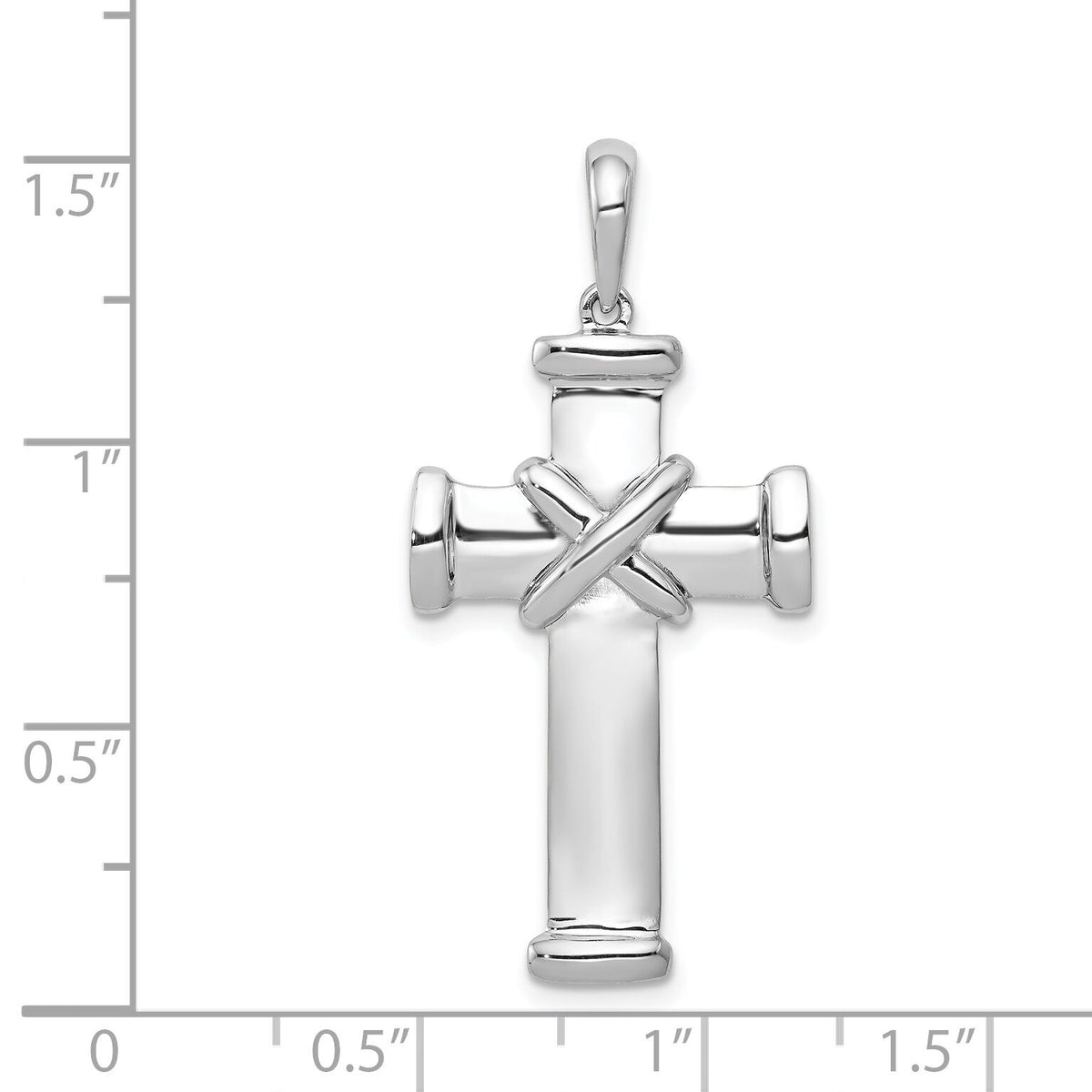 14k White Gold Latin Cross Pendant-K1186