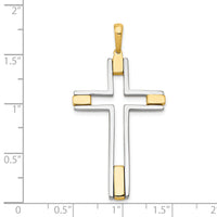 14k Two-tone Fancy Cross Pendant-K1200