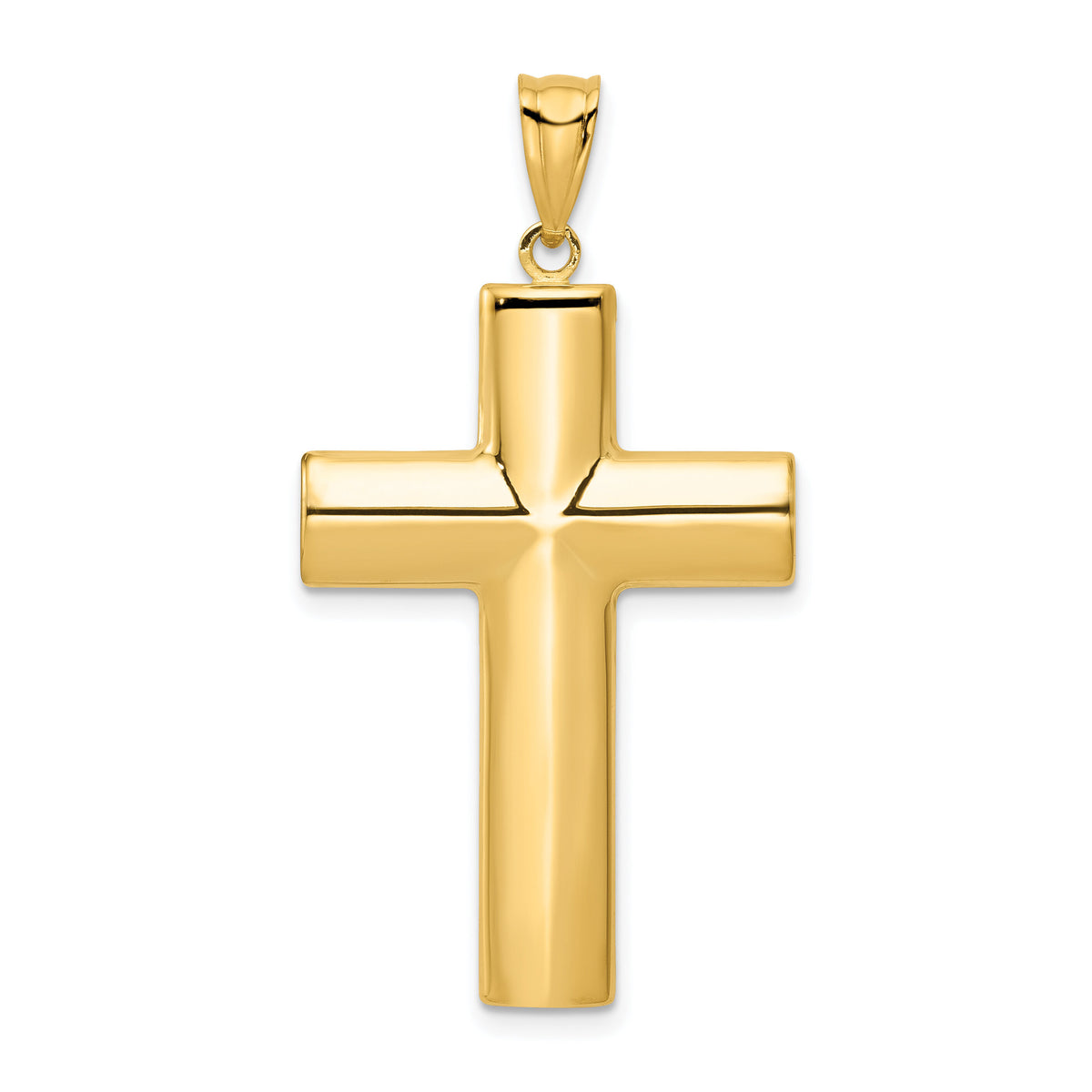 14k Hollow Cross Pendant-K1206