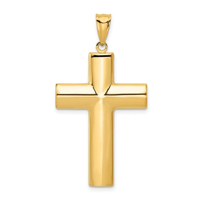 14k Hollow Cross Pendant-K1206