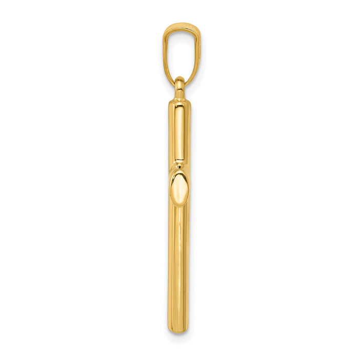 14k Hollow Cross Pendant-K1207