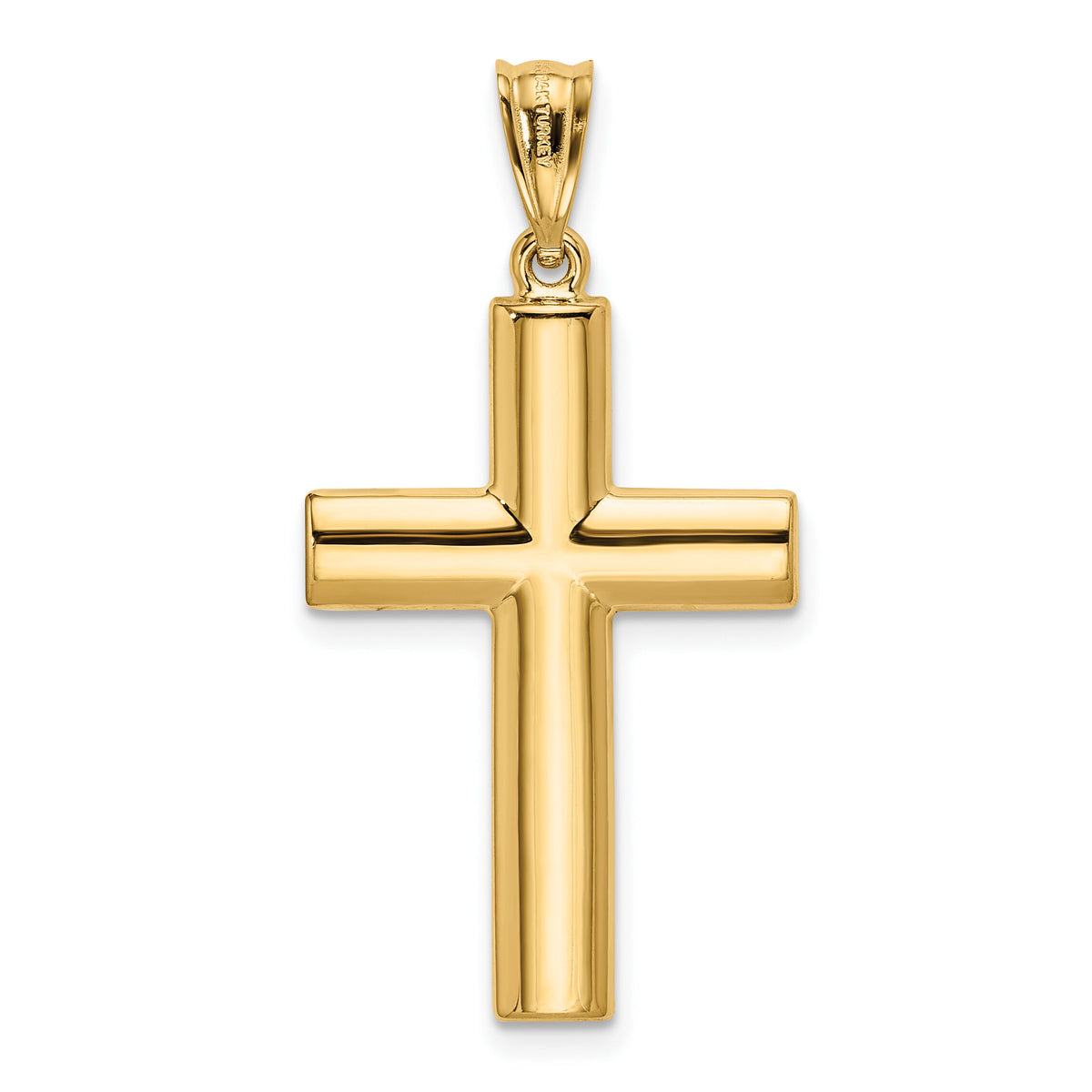 14k Hollow Cross Pendant-K1207