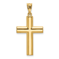 14k Hollow Cross Pendant-K1207