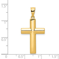 14k Hollow Cross Pendant-K1207
