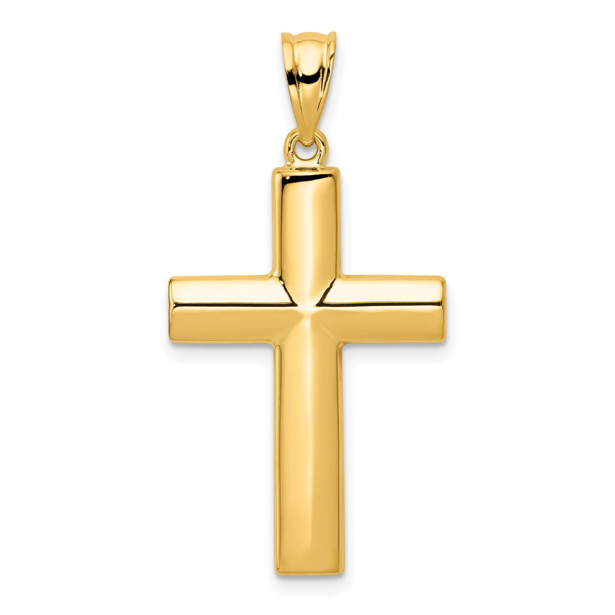 14k Hollow Cross Pendant-K1207