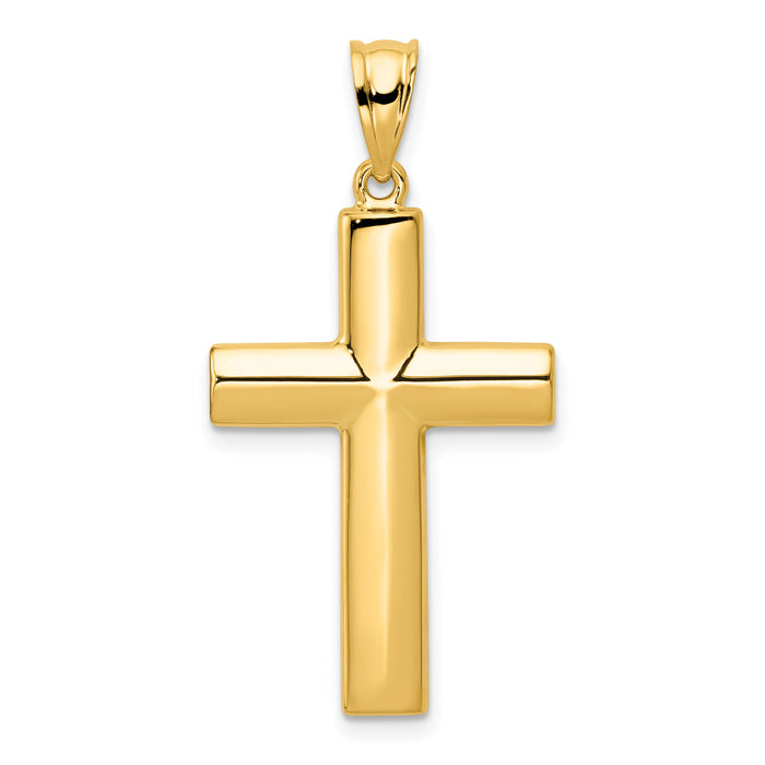 14k Hollow Cross Pendant-K1207