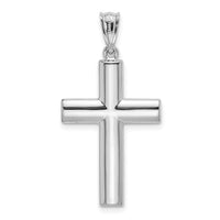 14k White Gold Hollow Cross Pendant-K1207W