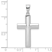 14k White Gold Hollow Cross Pendant-K1207W
