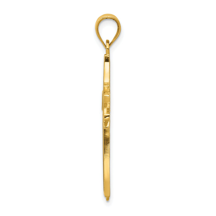 14k Enameled Latin Cross Pendant-K1212