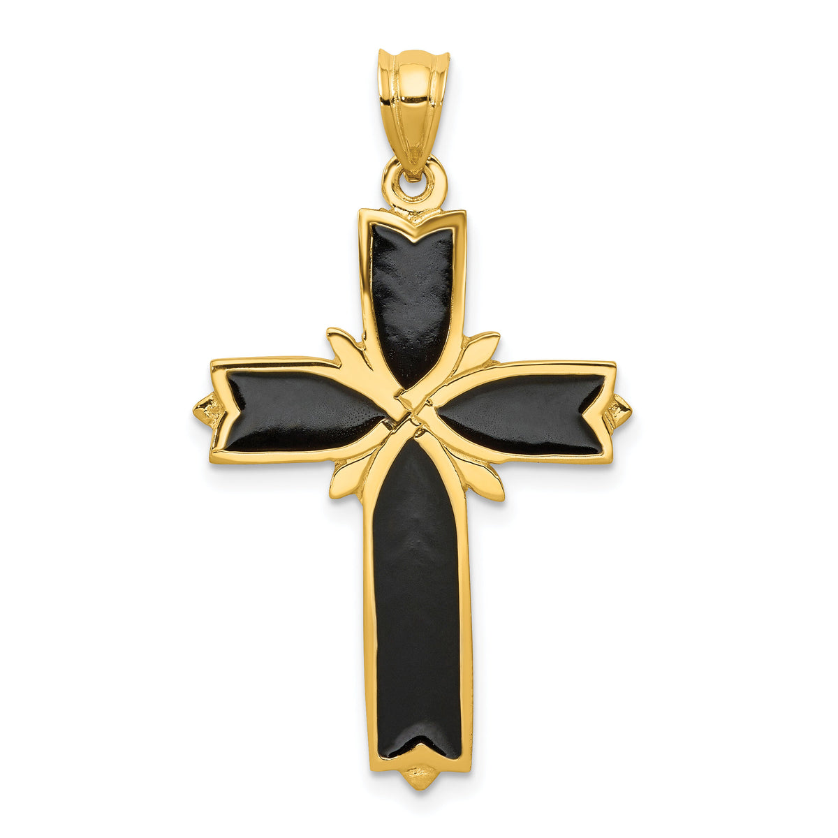 14k Enameled Latin Cross Pendant-K1212