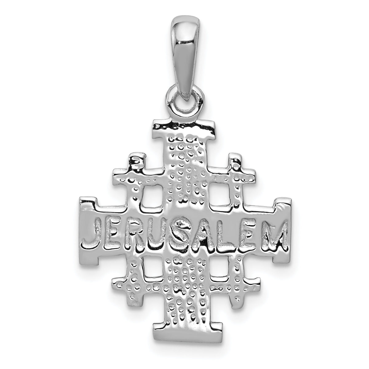14k White Gold Jerusalem Cross Pendant-K1230