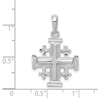 14k White Gold Jerusalem Cross Pendant-K1230