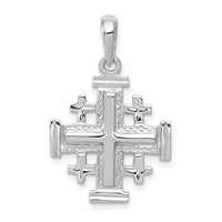 14k White Gold Jerusalem Cross Pendant-K1230