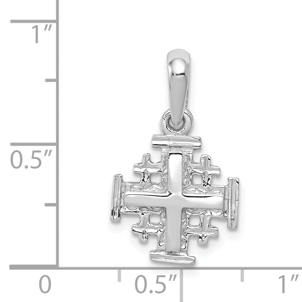 14k White Gold Jerusalem Cross Charm-K1233