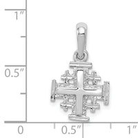 14k White Gold Jerusalem Cross Charm-K1233