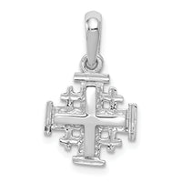 14k White Gold Jerusalem Cross Charm-K1233