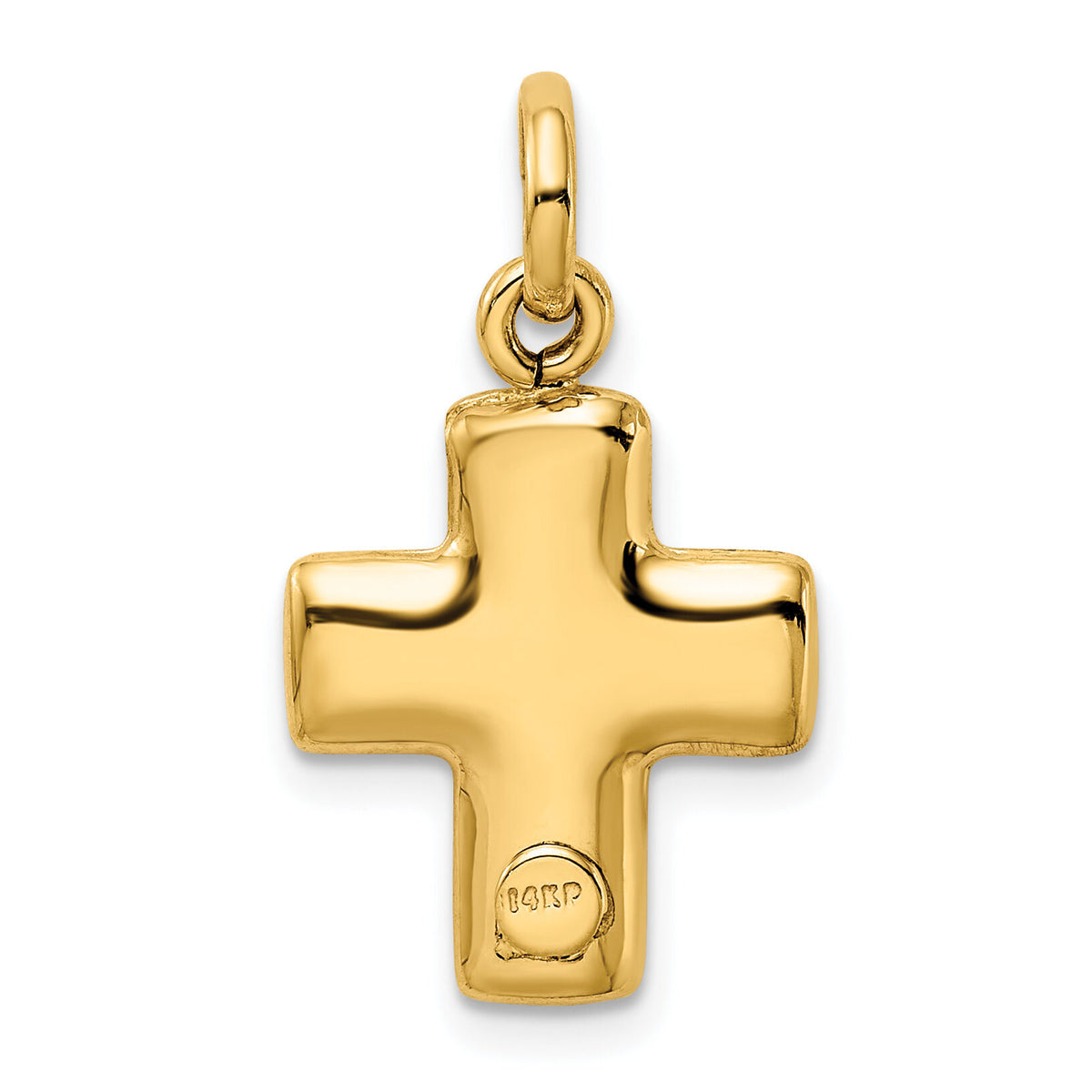 14k Puffed Cross Charm-K1239
