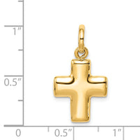 14k Puffed Cross Charm-K1239