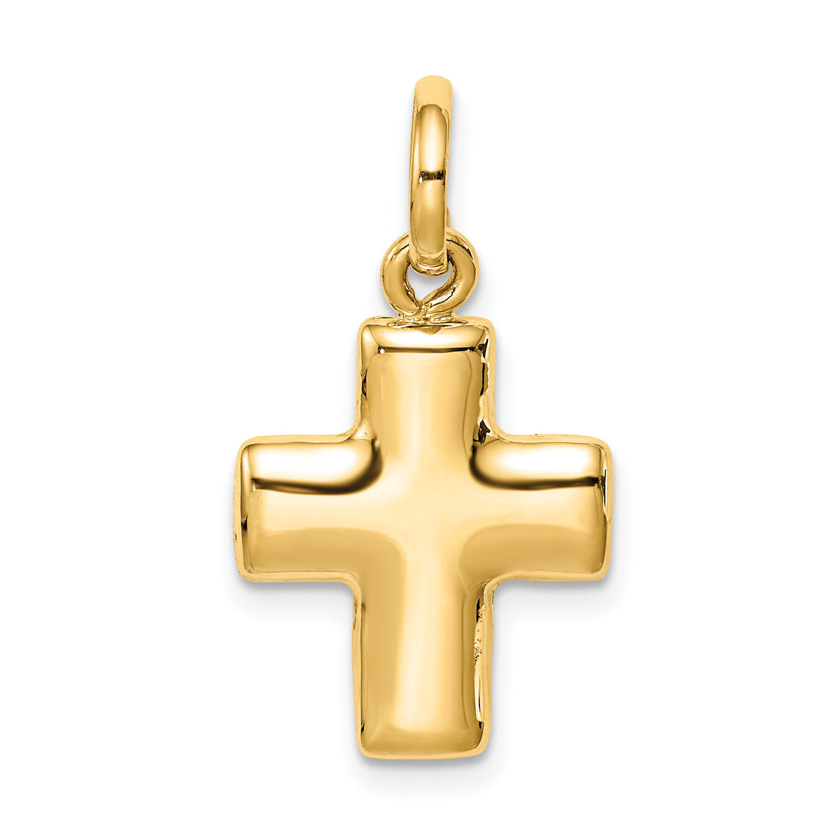 14k Puffed Cross Charm-K1239