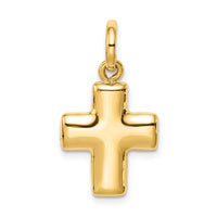14k Puffed Cross Charm-K1239