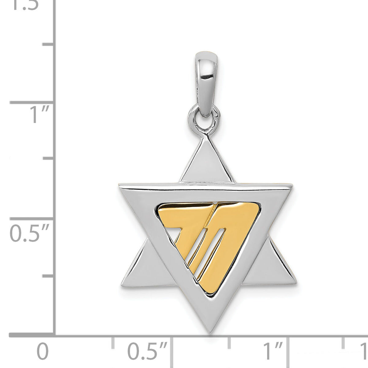 14k Two-tone Star of David Pendant-K1270