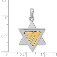 14k Two-tone Star of David Pendant-K1270
