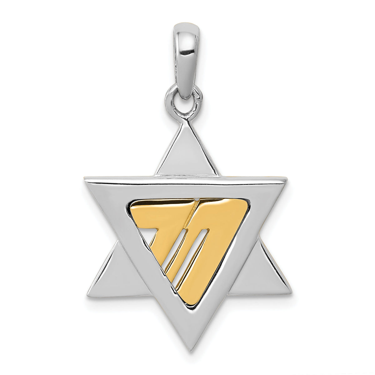 14k Two-tone Star of David Pendant-K1270