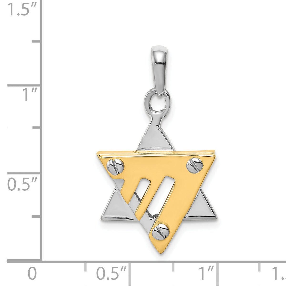14k Two-tone Star of David Pendant-K1272