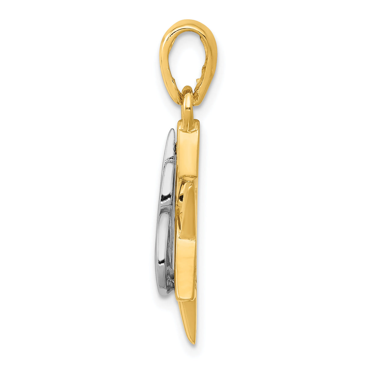 14k Two-tone Star of David Pendant-K1275