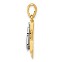 14k Two-tone Star of David Pendant-K1275